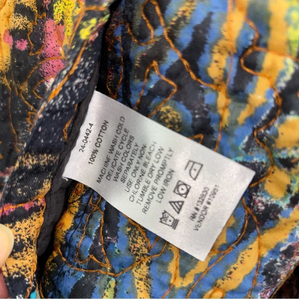 Chadwicks Reversible Jacket Women 12 Quilted Art to Wear Textured Print Colorful - Picture 9 of 16